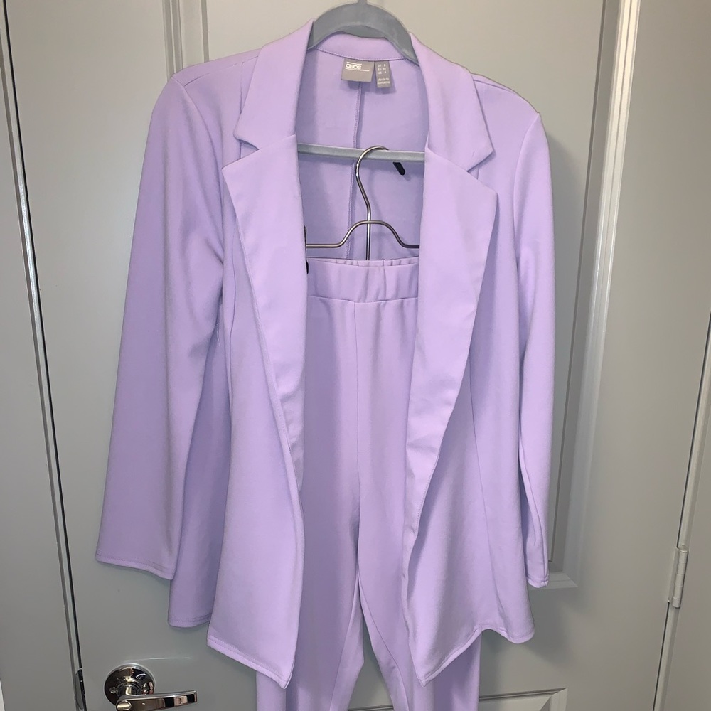 ASOS Jersey Slim Fit Suit Set in Lilac